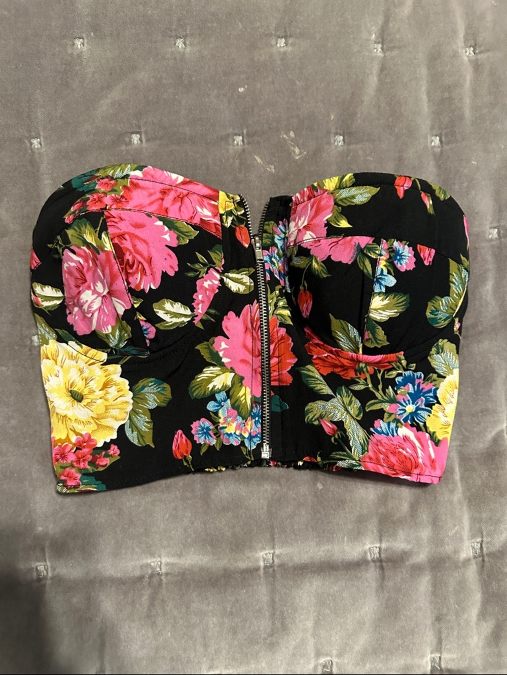 Floral Corset Crop Top